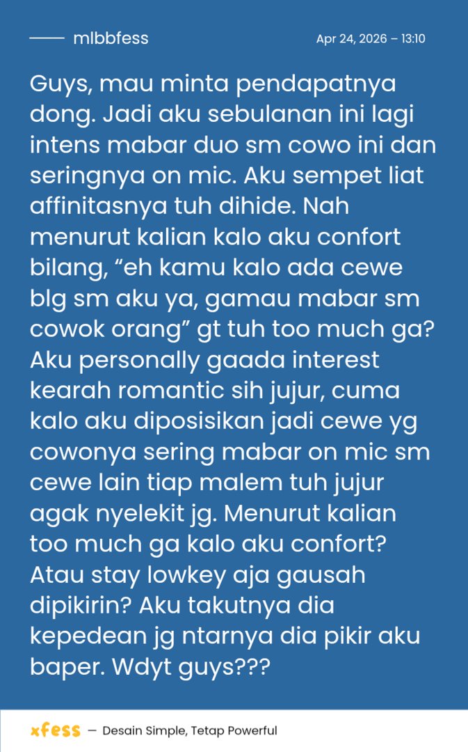 Mobile Legends Menfess tweet media