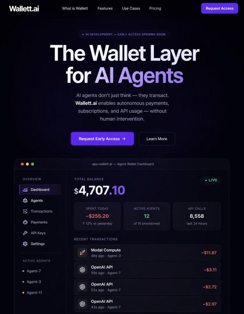 Wallett.ai is live
Exploring AI + payments.
    
A strong, brandable domain. Available.
unstoppabledomains.com/d/wallett.ai

#ai #aiagents #domains #branding