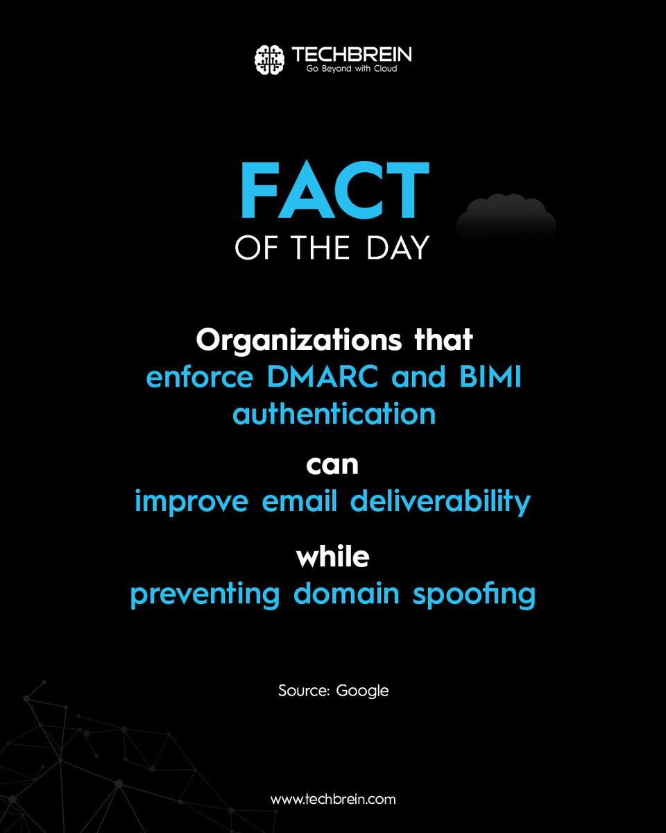techbrein's tweet photo. Stop domain spoofing. Implementing DMARC and BIMI improves deliverability and builds trust. @techbrein  makes EmailOps seamless and secure - protect your brand, strengthen email security, and ensure every message reaches with confidence.
https://t.co/MNVyAzyT6o
#EmailSecurity https://t.co/NPXEvp587T