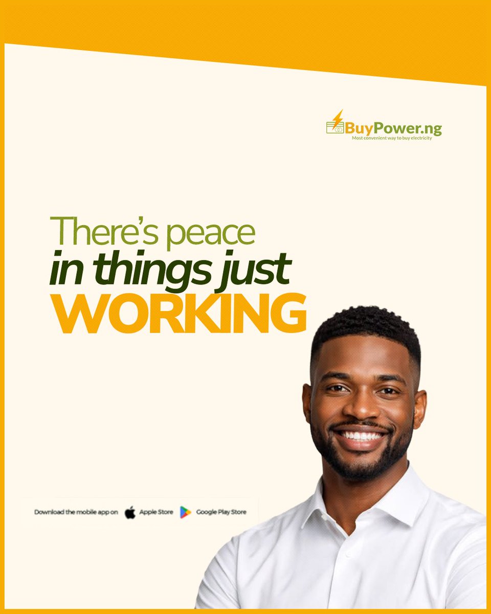 buypowerng's tweet image. There’s a different kind of comfort in things just working the way they should.

No stress.
No complications.
Just ease.

That’s the kind of experience everyone deserves.

#buypower #easyliving #nigeria #poweryourlife #สีดอหูพับ #ด้วงกับเธอSeries