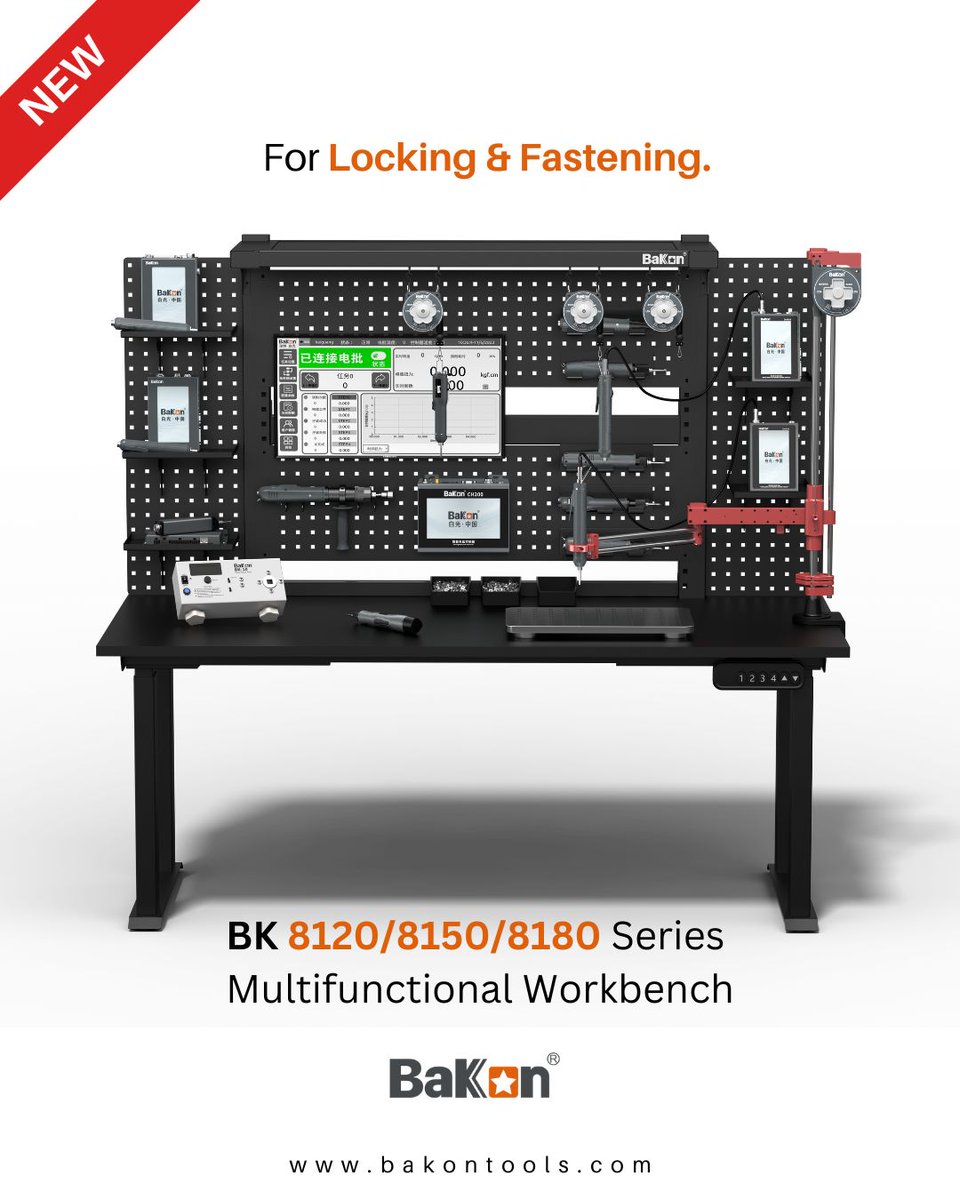 BakonTools01's tweet image. Introducing BAKON's New BK 8120/8150/8180 Series Multifunctional Workbench – Your Ultimate Solution for Smart Locking, Precision Soldering, and ESD-Protected Workspaces! 🔧

#IndustrialWorkbench #ManufacturingSolutions #PrecisionTools #ESDProtection #BAKONInnovation
