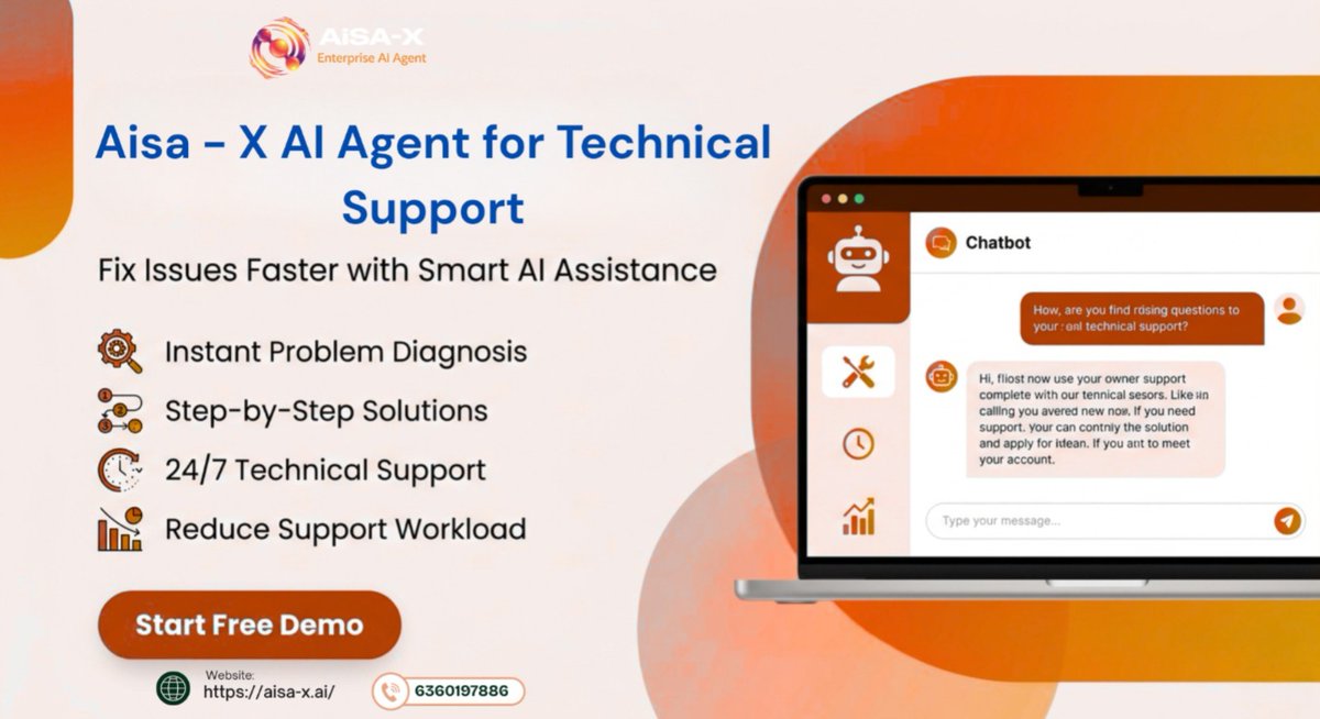 aisaxai123's tweet image. Tech support delays = lost users 💻

🚀 AiSA-X.AI :

💬 Instant replies
🔁 Auto troubleshooting
🌍 24/7
💡 Faster fixes. Better CX.

👉 Learn more:
aisa-x.ai/ai-chat-agent-…

#AisaX #AI #TechSupport #Automation #CX