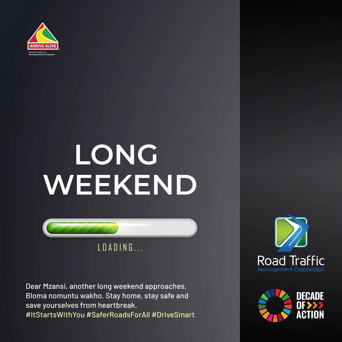 TrafficRTMC's tweet image. #ItStartsWithYou #RoadSafety #SaferRoadsForAll #DriveSmart