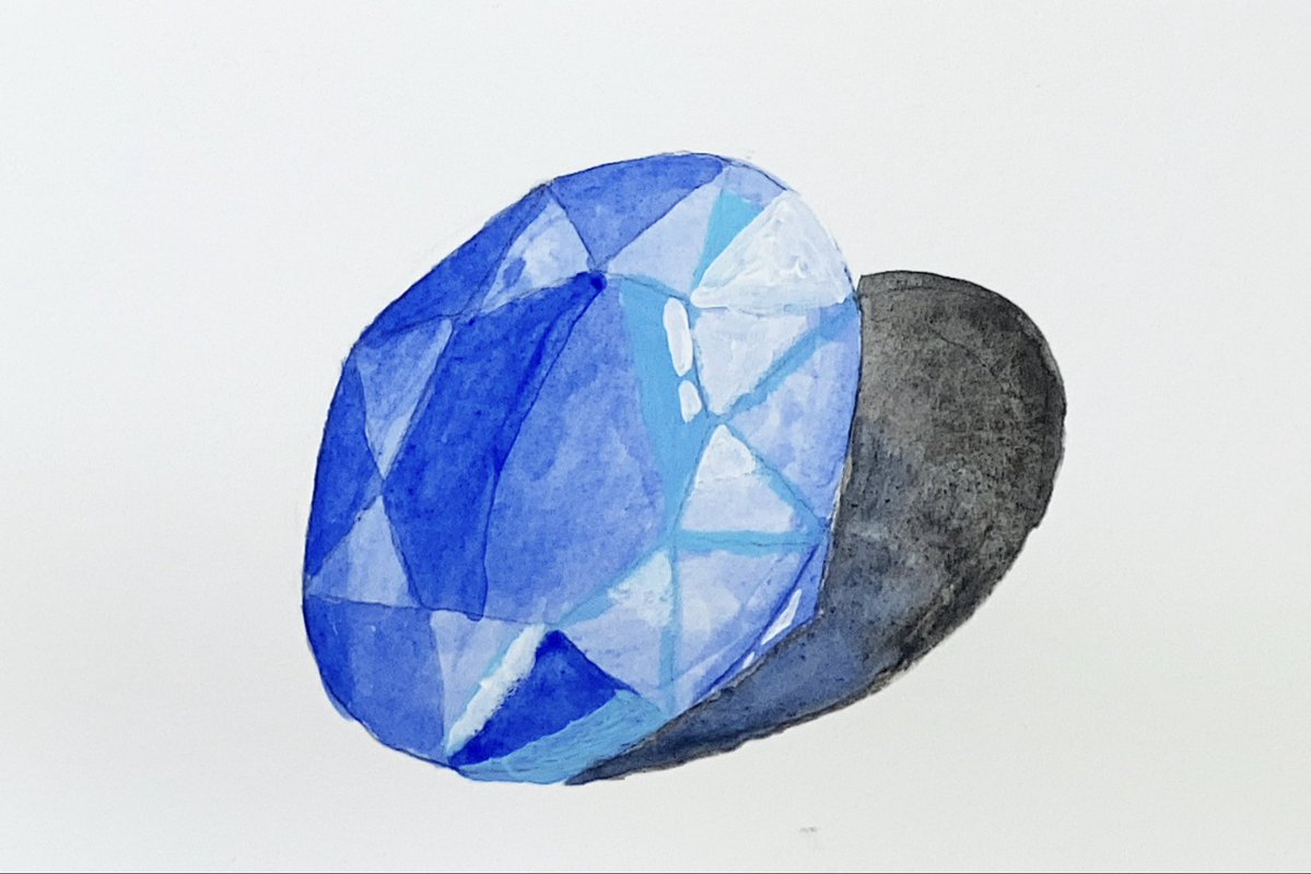 ダイヤ練習〜💎
遠目から見たらそれっぽい？？

#アナログ画 
#絵描きさんと繋がりたい