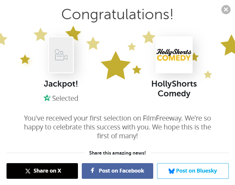 Enzoapuga's tweet photo. I AM LOSING MY MIND RIGHT NOW! This is my favorite short film script ever, and I couldn't think of anything more fitting to get into my first film festival with! Jackpot! was just selected by HollyShorts Comedy via https://t.co/HVCu72kCfE! https://t.co/RzvbHc2gQv