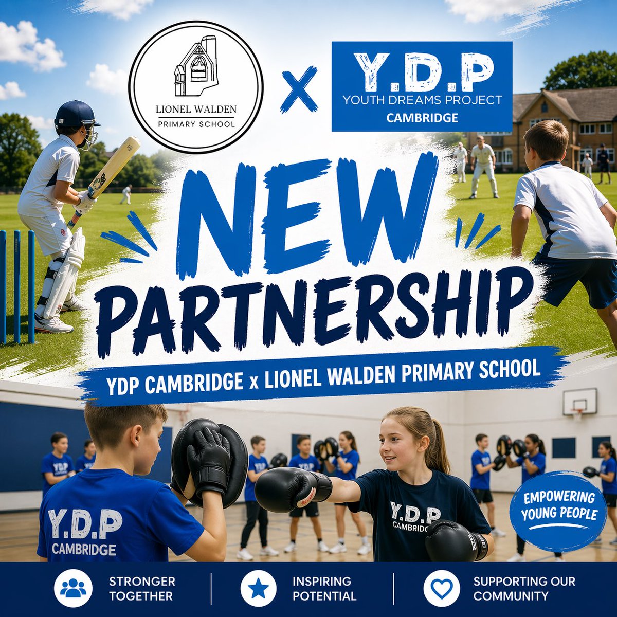 YDPCambridge's tweet photo. NEW PARTNERSHIP 🤝 

We are delighted to announce that we have partnered with Lionel Walden Primary School in Doddington, and will be running two after school clubs for students - with further provision coming in September! https://t.co/ck0gfSkvMf