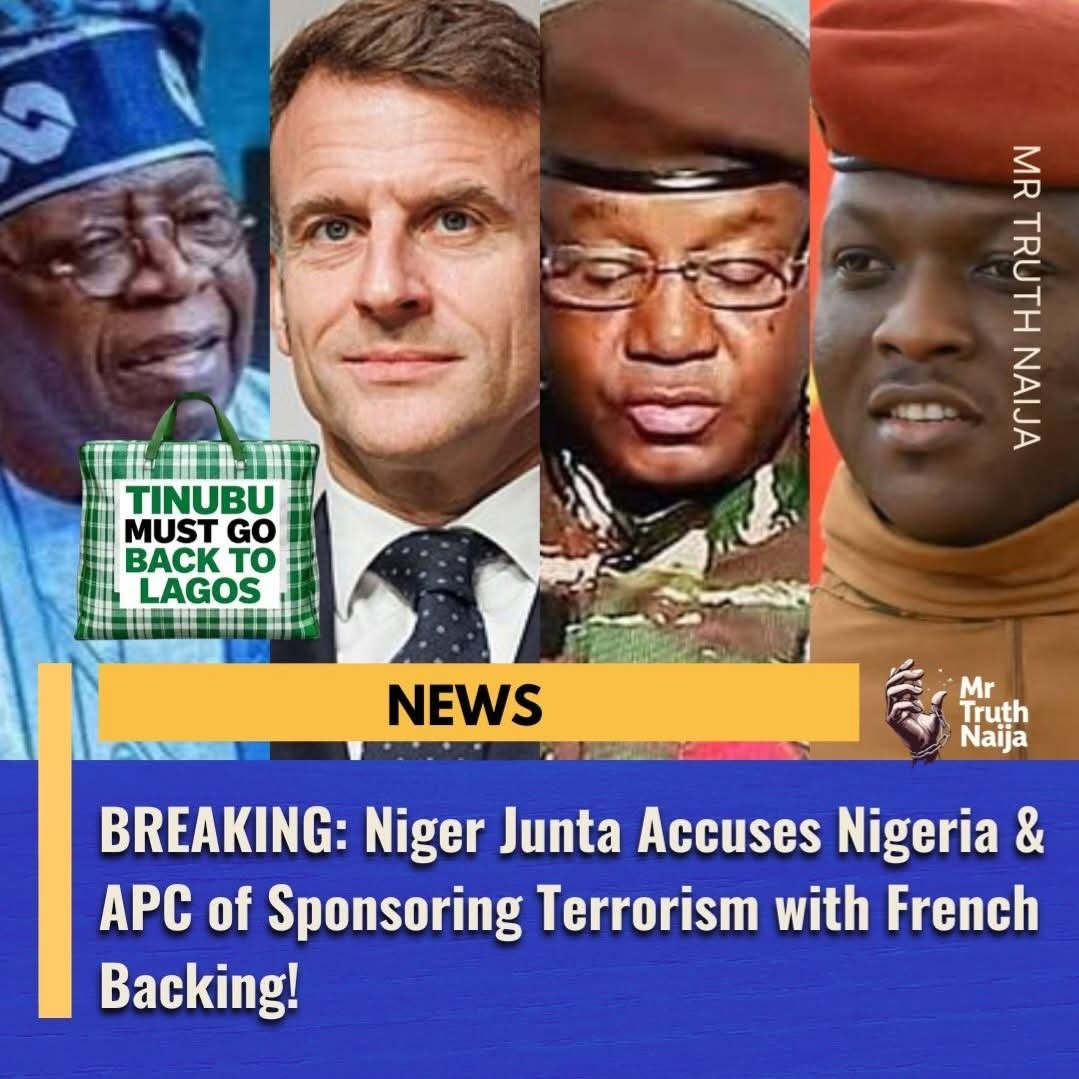 four_unit's tweet photo. Breaking news: 24/4/26
Niger junta &amp; Sahel alliance 'av directly accused Fulani controlled-APC govt of Nigeria of sponsoring terrorism against them, France bankrolling the entire operation.

ME: The problem of Africa is unity of Nigeria. Free MNK,FREE BIAFRA @KREMLIN @WHITEHOUSE https://t.co/wy6Nfwkbhl