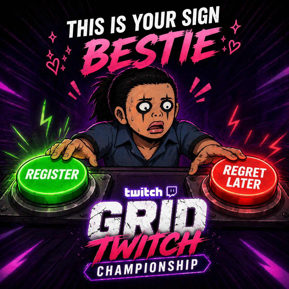 GridofChange's tweet image. 🚨 This is your sign

⏳ 3 HOURS LEFT to register

🎮 GRID Twitch Championship TODAY
🕒 1PM UTC | ⚔️ 16 slots
💰 Up to $30
Stop watching others win. Go get yours.
👉 forms.gle/7hxzydSjBEBUP1…
#GridofChange #GRID