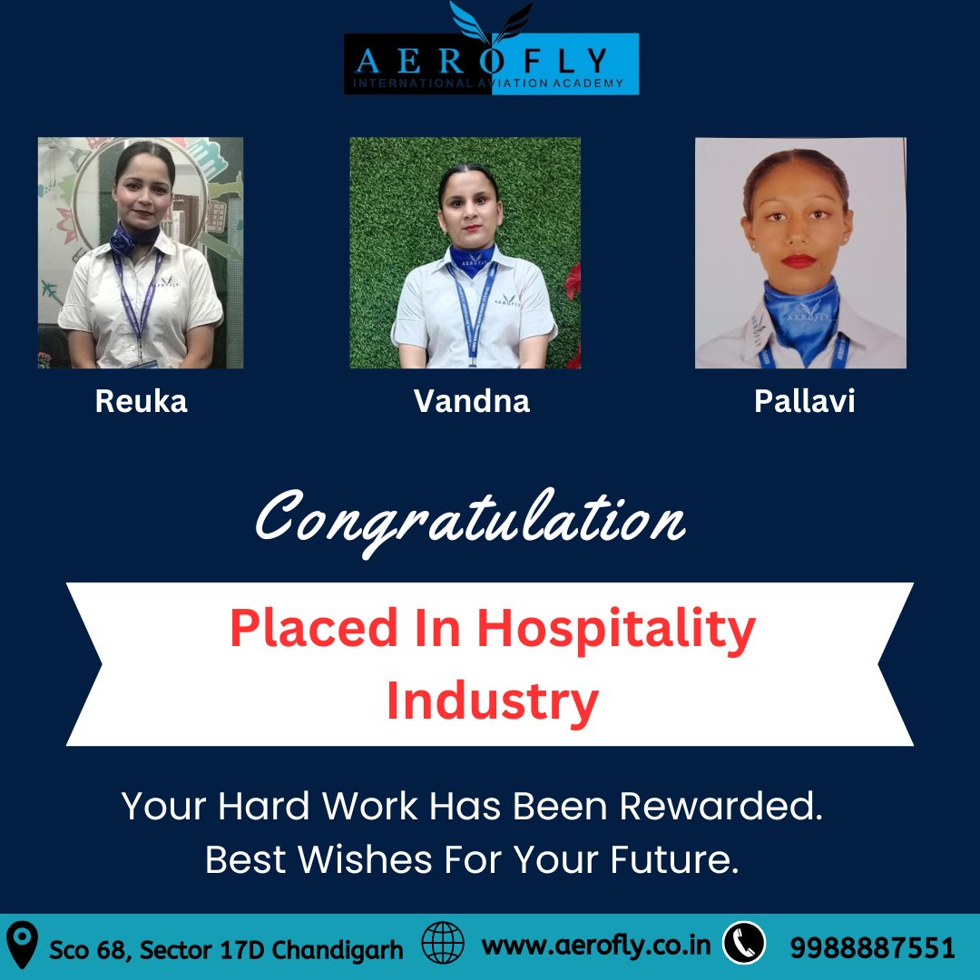 AeroflyTraining's tweet image. "Her success is a clear result of dedicated preparation and unwavering resolve."
Aerofly Airhostess Training Institute, Chandigarh
🎓 Admissions Open for Session 2026–27
"Stop watching transformation videos! start your own."
📞 9988887551/0172-5077551

#aerofly #placement