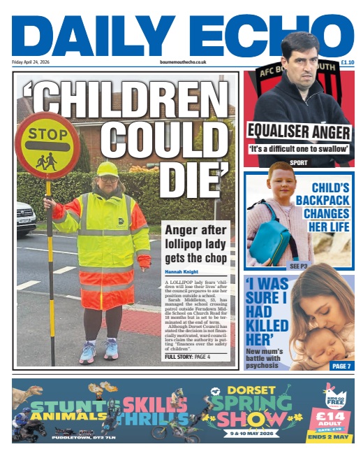 Bournemouthecho's tweet image. Morning everyone. Today's paper features another chance to help your local sports club win £500 in equipment. Here's Friday's front page and headlines #Dorset #LocalNews