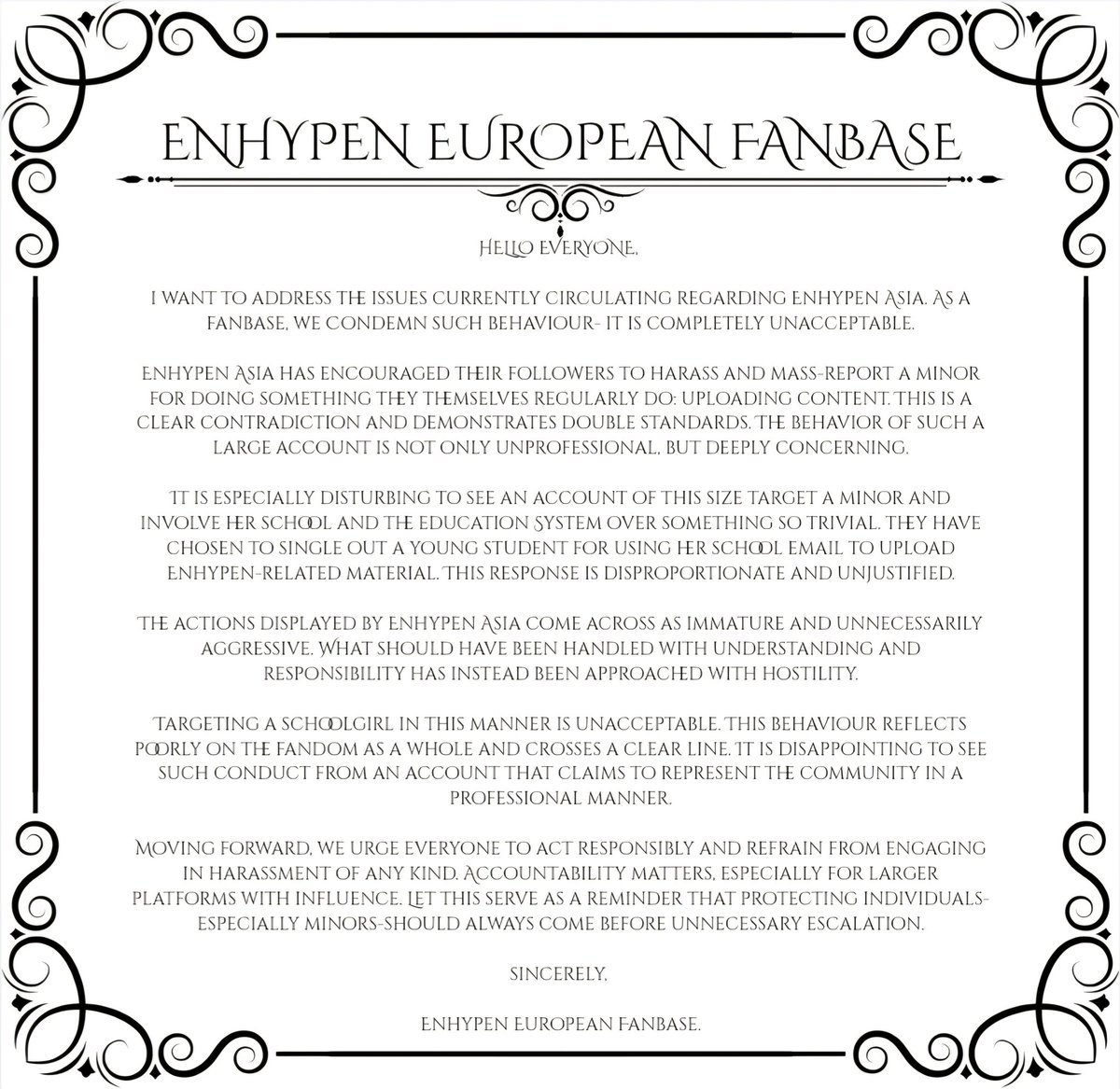 ENHYPEN⁷ EUROPEAN FANBASE tweet media