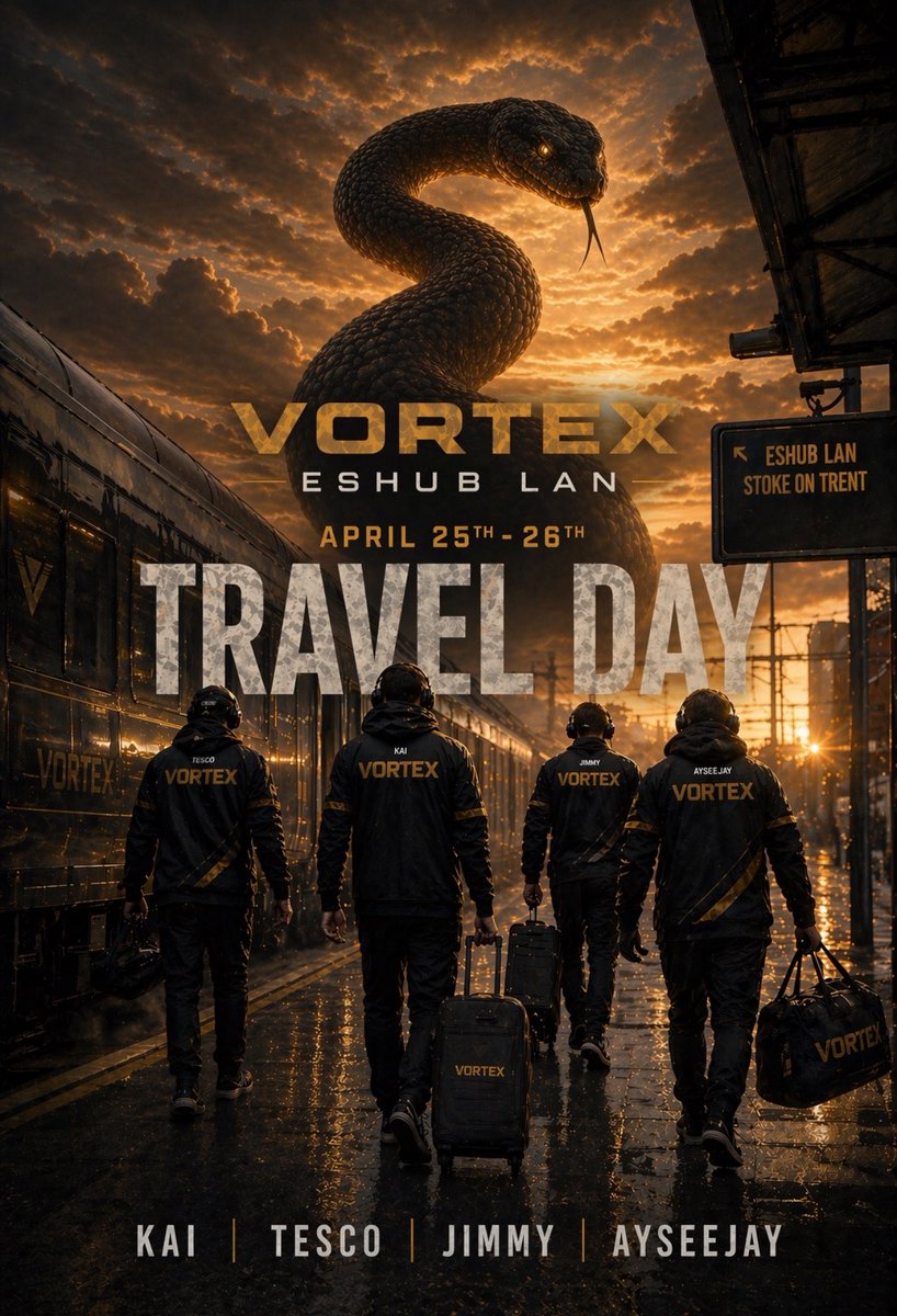 TheVortexGG_'s tweet photo. It’s @theesporthub Travel Day!
Safe travels to every org and team travelling today!!
@kaimyers_10
@TESCO__RP
@SeeAy68393
@xwardinho
#IntoTheVortex
🔥🚗 https://t.co/sdcx08lesX