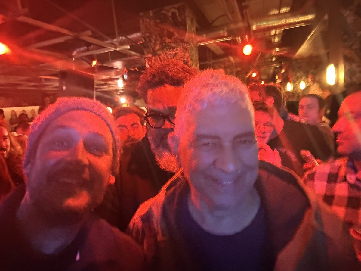 woolytel's tweet photo. Awesome night in London at the @foofighters #yourfavouritetoy listening event. Been listening to Foo’s since 1997 and finally got to give #davegrohl a pat on the back 🤘 https://t.co/kYQ6bEFtrD