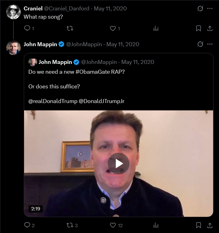 ArticulateTHGHT's tweet image. I now want to highlight the lowlight and self-deprecating level of self-promotion from John Mappin, in 2020, touting his little 2 minute rap song as "vital" and asserting that Kanye West himself was paying attention to the lyrics of it...

#lame