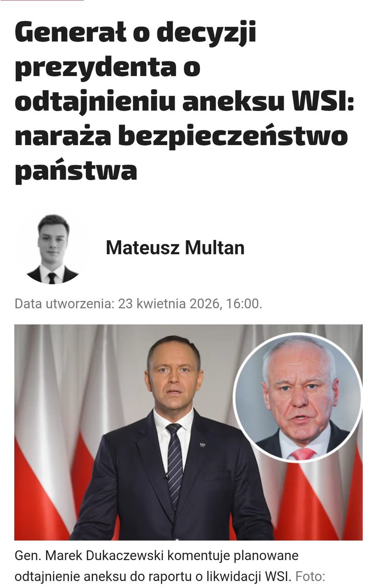 Ha, ha, ha, ha...😄
Dukaczewskiego przeraża wizja odtajnienia raportu WSI.