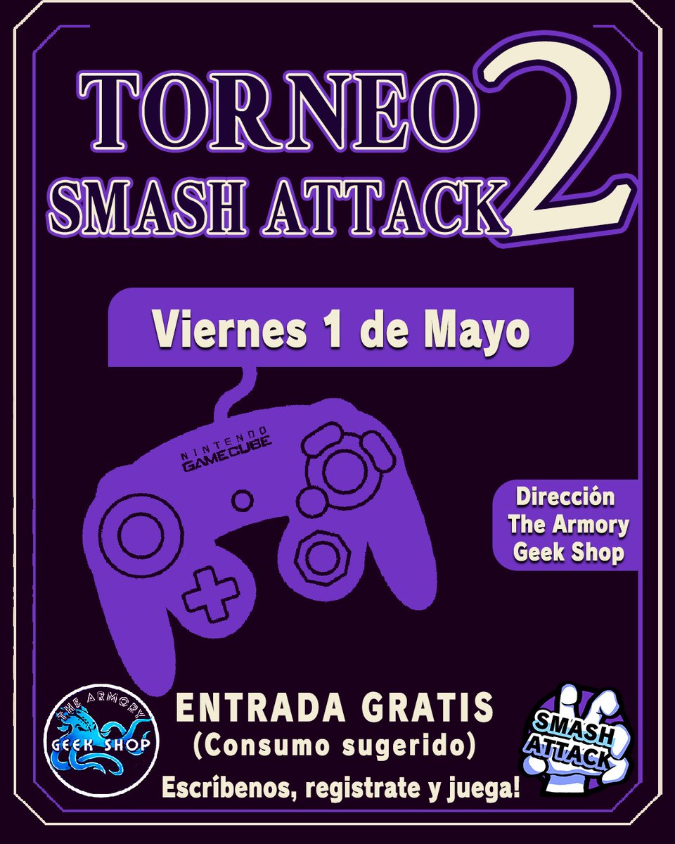 SmashAttack_SMT's tweet photo. Próximo torneo mensual, amigos. Recuerden que habrá premios para nuestros primeros tres lugares.
Interesados manden DM. https://t.co/zNaa0Vkxtc