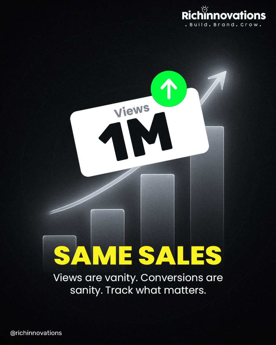 rich_innovation's tweet image. 1M views… same sales? 👀
Views ≠ money 💸
Track conversions, not vanity 💥
@richinnovations 🚀
#digitalmarketing, #conversionrate, #businessgrowth