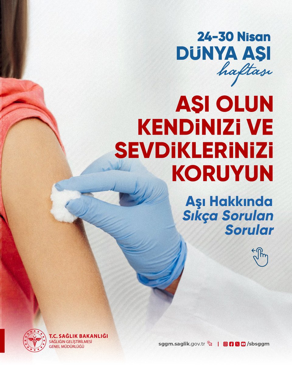 sbsggm's tweet photo. Aşı uygulamaları; her yıl milyonlarca insanın sağlığını koruyan en etkili korunma yöntemlerinden biridir.

Sağlık kuruluşlarımızda, aşı uygulamalarınızı ücretsiz olarak yaptırabilirsiniz.

➡️https://t.co/fvAoWfyGIy

#SağlıklıTürkiyeYüzyılı
#SağlığıGeliştirenTürkiye
#DünyaAşıHaftası