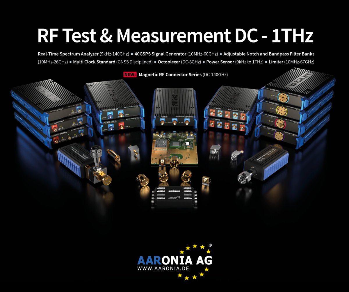 Aaronia_AG's tweet image. All our RF Test Gear &amp;amp; More up to 1THz at a Glance 😎
#aaronia #rf #microwave #THz #SDR #SpectrumAnalyzer