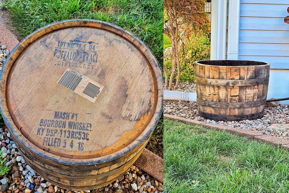 Newson242's tweet image. #bourbon #whiskey #barrel used for #gardenhose #storage #2026