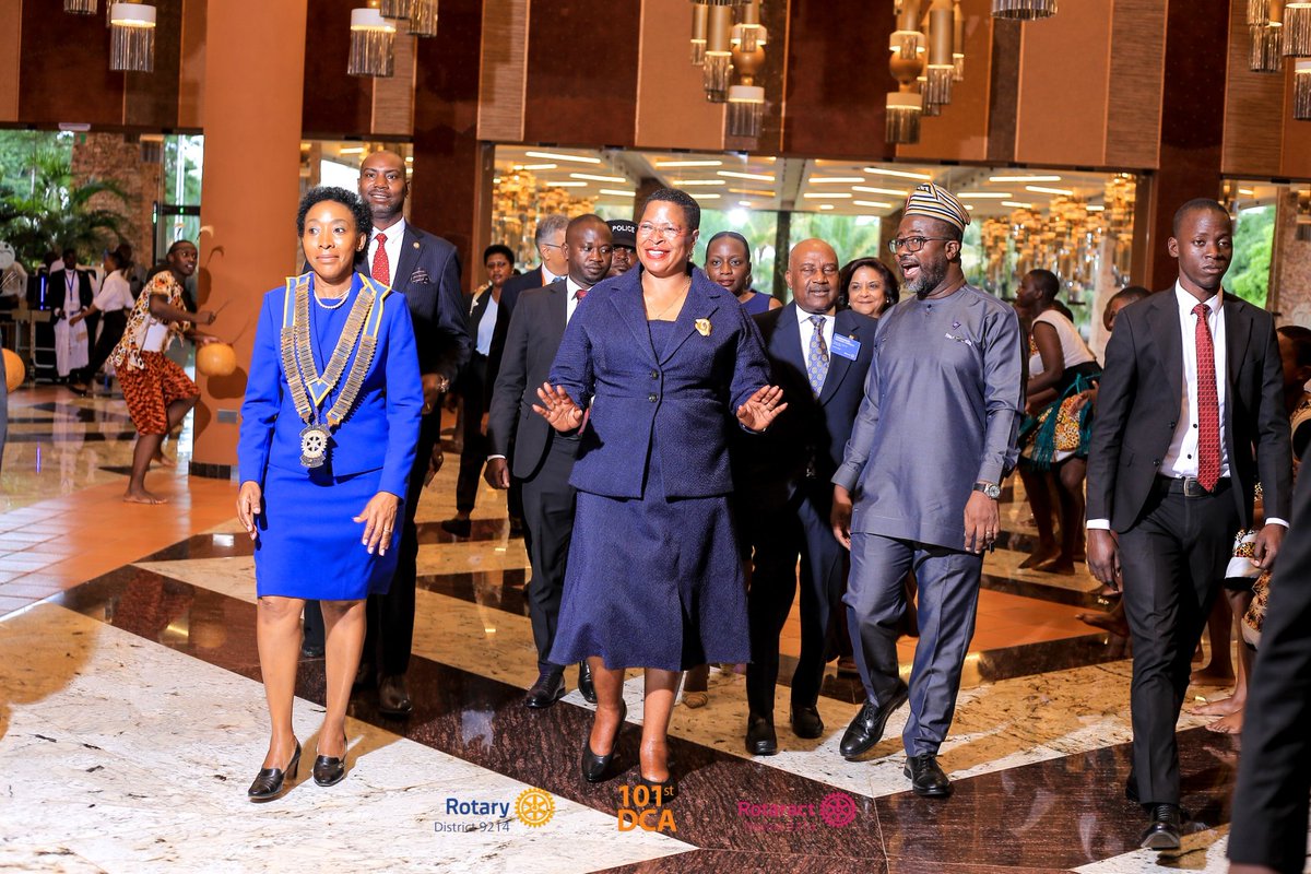 KyeyuneKawooya's tweet photo. What an honor, today we welcome The Rt. Hon. Speaker of Parliament, @AnitahAmong , to Speke Resort Munyonyo as she officially opens #101DCA.  

Alongside with RIPPR Victor Mensah, 
RIDE @Emmanuel_Rotary , DRR @MsLebykm and our Rotary family for this historic moment. This is the power of unity, celebrating impact, service, and collective action, together.  

 #TogetherOneActAtATime #RotaryD9214 #RotaractD9214
