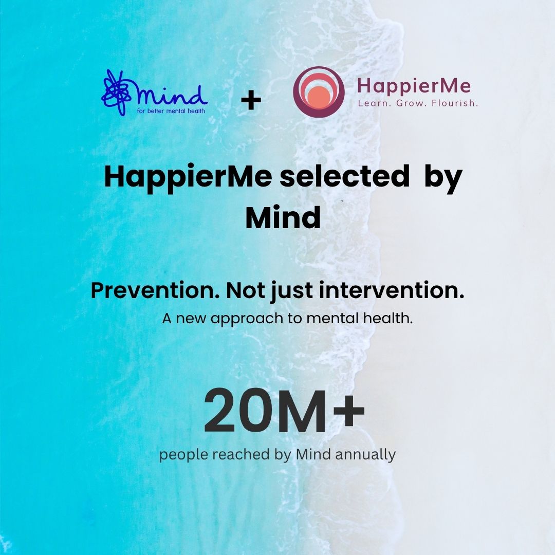 HappierMeApp's tweet image. Mental health is shifting to prevention. The mental health charity @MindCharity  has selected @HappierMeApp to expand prevention-first mental health support to the 20 million people they reach. This is the press release: bit.ly/3OnnXnj
#stress #anxiety #depression