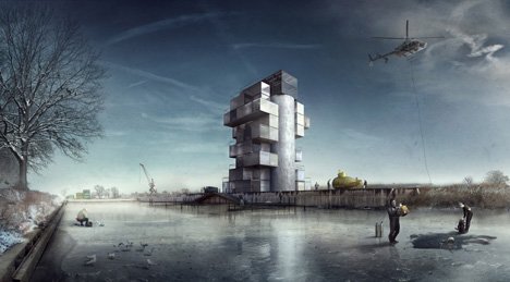 2NMPConcept's tweet image. Warsaw studio Moko Architects has unveiled plans to build #diving #indoor #skydiving centre outside Warsaw by surrounding a pair of abandoned cement silos #tower #shippingcontainers
Diving and Indoor Skydiving Centre by Moko Architects share.google/w0pvMwyuUIUUok…