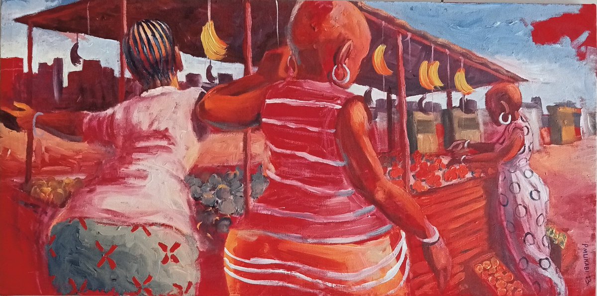 MungaMMK's tweet photo. Sad to learn about the passing of the very talented Patrick Mukabi, Kenya's foremost artist. A profound loss for the art community.

His style was unmistakable and timeless. As part of my collection, I have this Mukabi piece, which I will always cherish in his memory. https://t.co/8pZBOCYUKs