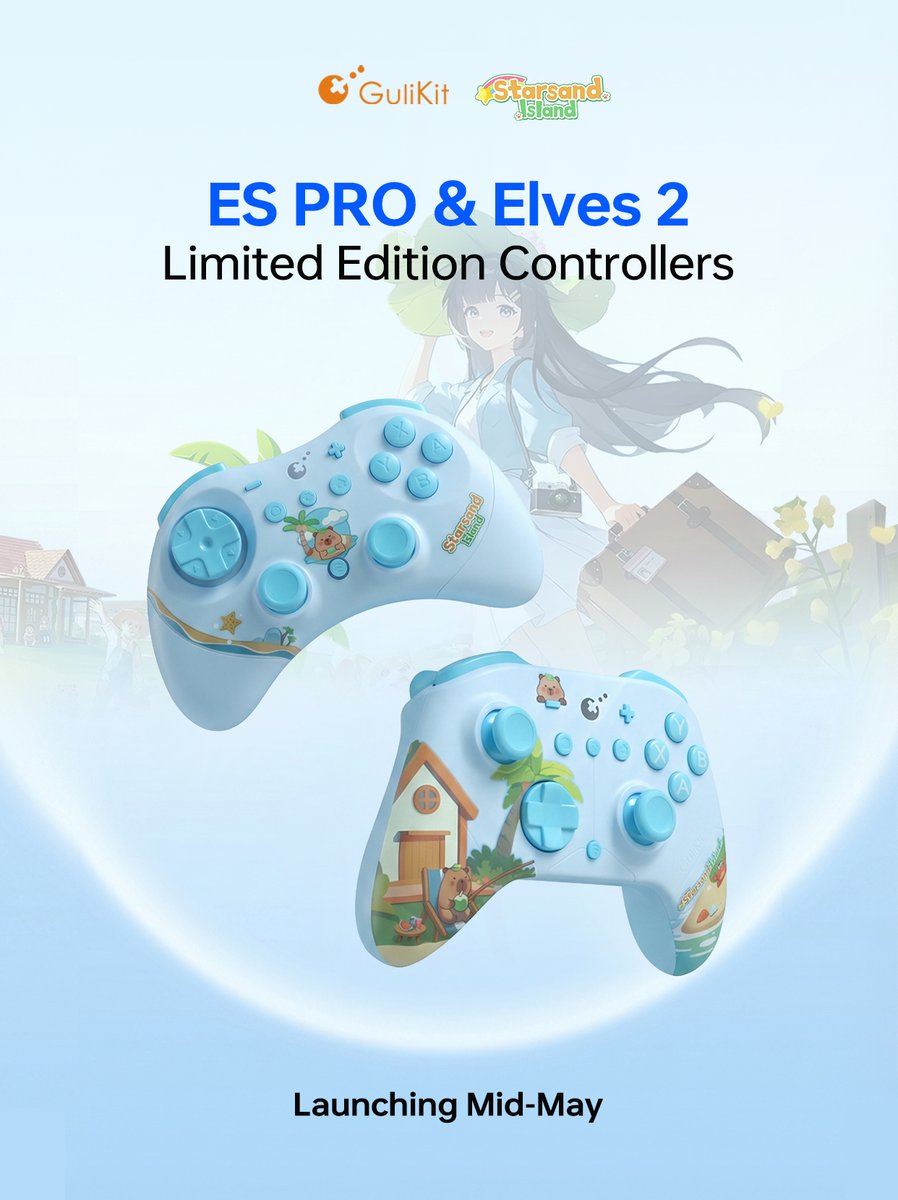 GuliKitDesign's tweet image. GuliKit × @IslandStarsand 
ES PRO | Elves 2
Limited Edition Controller
Scheduled for release in May 2026

Set your clock to witness the cozy moment.
Sail to Starsand Island with us. 🌊

#GuliKit #StarsandIsland #CozyGame
