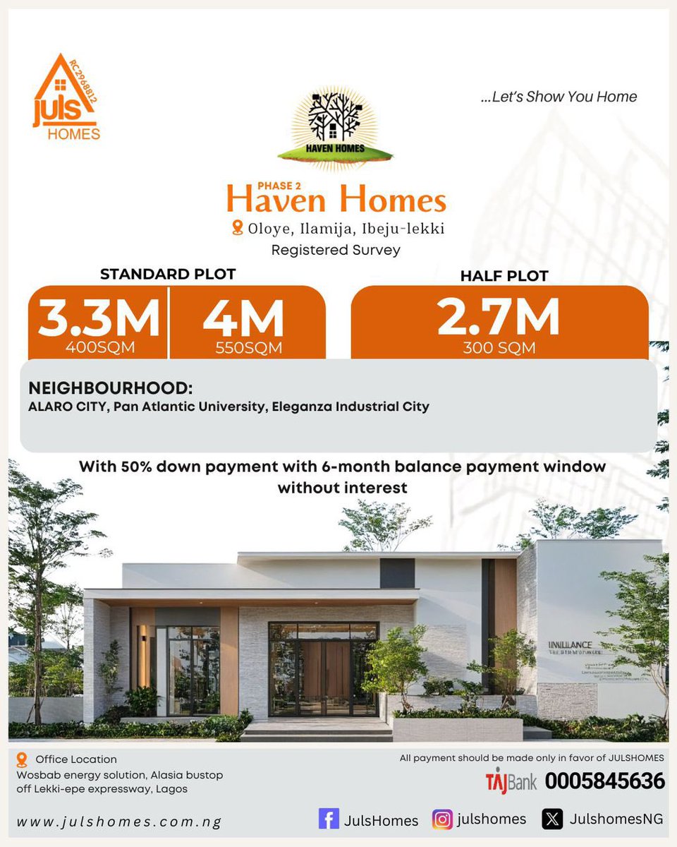 beya_opie's tweet image. Different lands for sales at ibeju-lekki. 

We have HAVEN HOMES Phase 2 
We have CHUVIE GARDENS Phase 2
We have EPHRATH VILLA
We have OCEAN PEARL

All located at ibeju- lekki
Instant allocation and immediate site inspection 
Call 08139175265
#landforsale