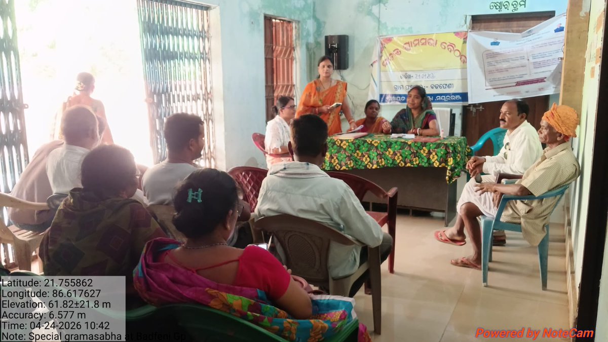 BDO_Khunta's tweet photo. #NATIONAL PANCHAYAT RAJ DIWAS#
ORGANISED SPECIAL GRAMASABHA OF DIFFERENT GPS OF KHUNTA BLOCK ON 24.4.26
@CMO_Odisha @DM_Mayurbhanj @ZP_Mayurbhanj @sird_pr_odisha https://t.co/7wKbsfGSZ8