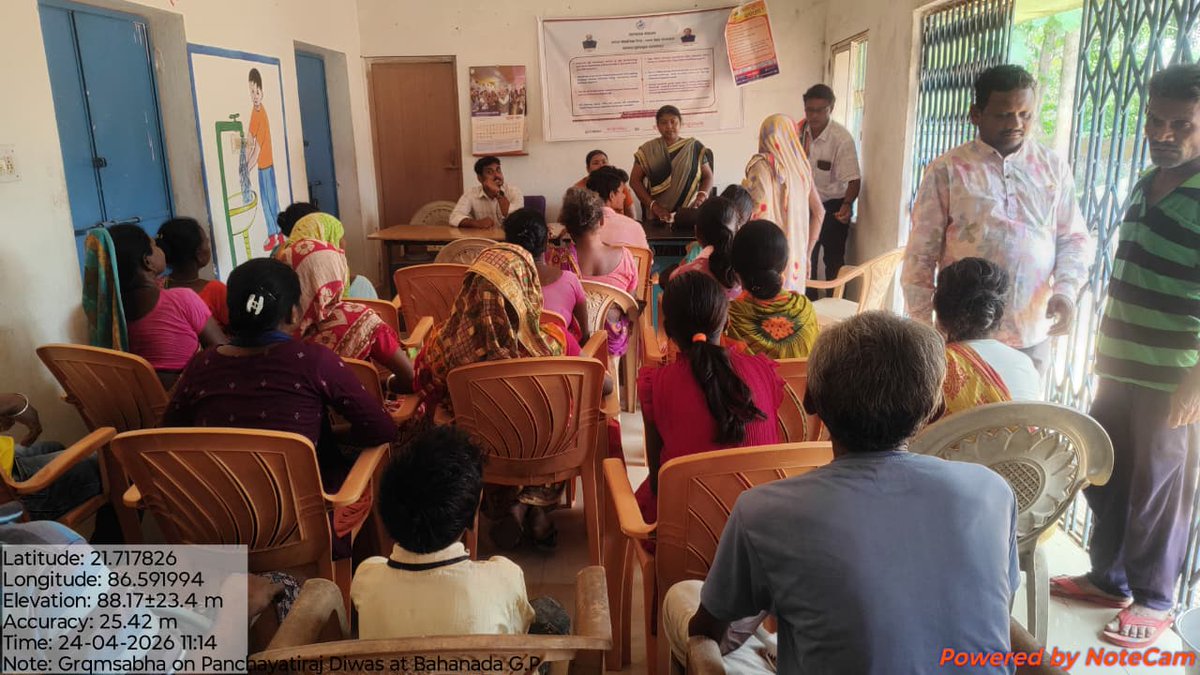 BDO_Khunta's tweet photo. #NATIONAL PANCHAYAT RAJ DIWAS#
ORGANISED SPECIAL GRAMASABHA OF DIFFERENT GPS OF KHUNTA BLOCK ON 24.4.26
@CMO_Odisha @DM_Mayurbhanj @ZP_Mayurbhanj @sird_pr_odisha https://t.co/7wKbsfGSZ8