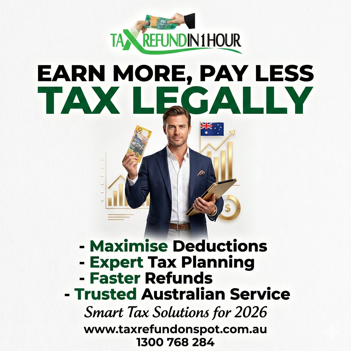 TaxRefundOnSpot's tweet image. EARN MORE, PAY LESS TAX LEGALLY 
#maximisedeductions #experttaxplanning #sydney #picture #twitterpic