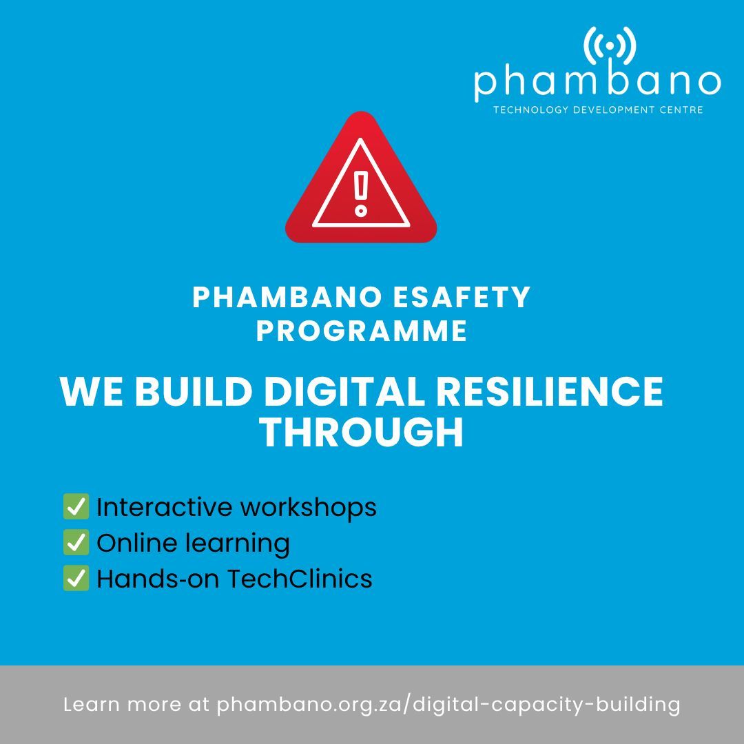 PhambanoTech's tweet image. ⚠️ Online harassment, phishing &amp;amp; data breaches hit nonprofits too.

Phambano’s eSafety Programme builds digital resilience via workshops, e-learning &amp;amp; TechClinics.

Protecting your people = protecting your mission.

🔗 buff.ly/kbLN5mo

#eSafety #Phambano #NonprofitSafety
