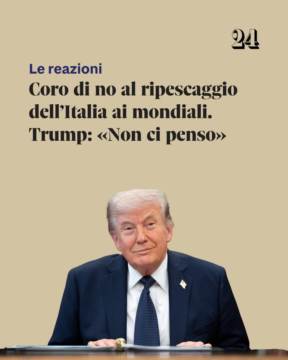 sole24ore's tweet image. ➡️ Leggi l'articolo: ilsole24ore.com/art/coro-no-ri…

#calcio #mondiali #Italia #Trump #IlSole24Ore