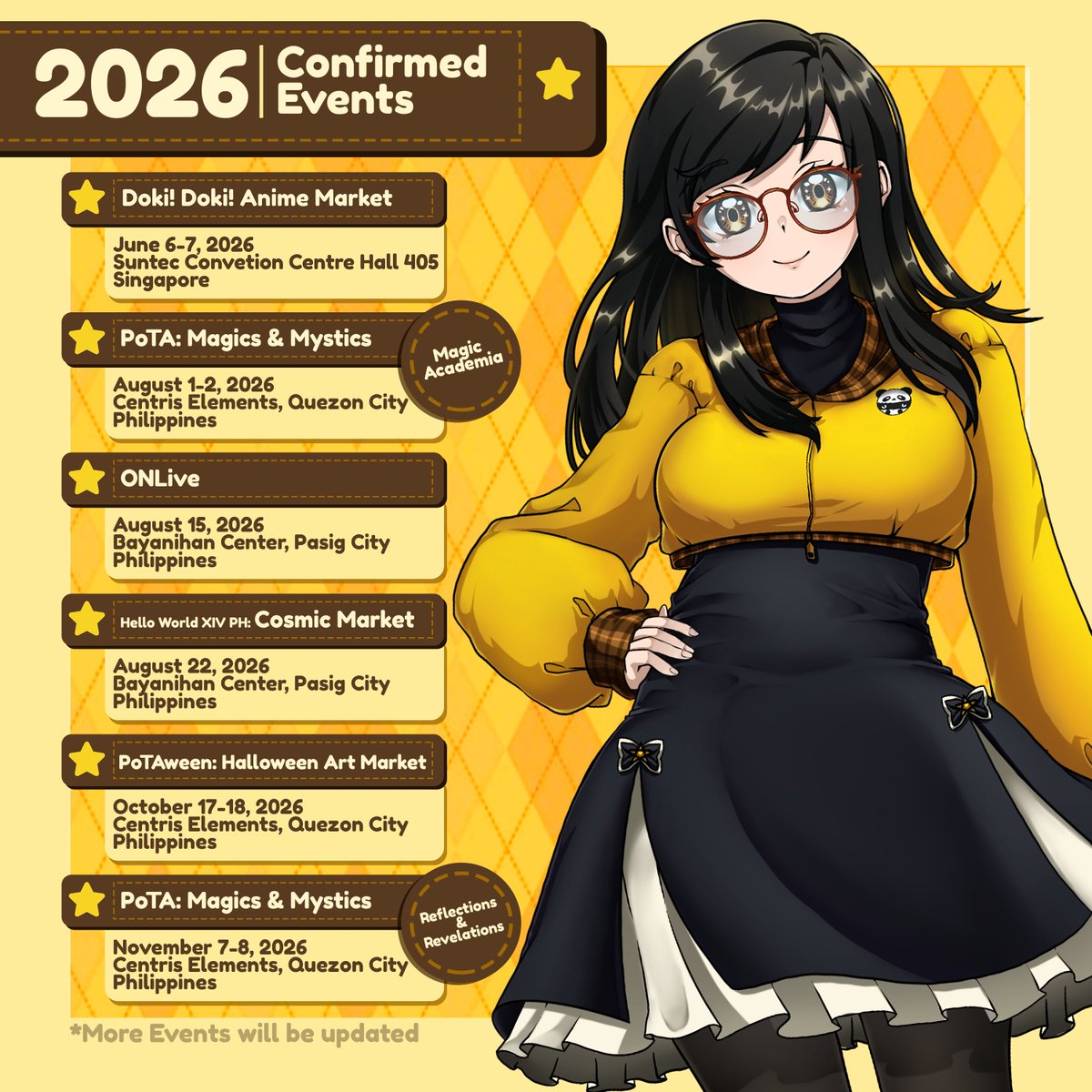 [UPDATED] 
Here's the list of my 2026 confirmed events! 
I'm so excited, See you soon!