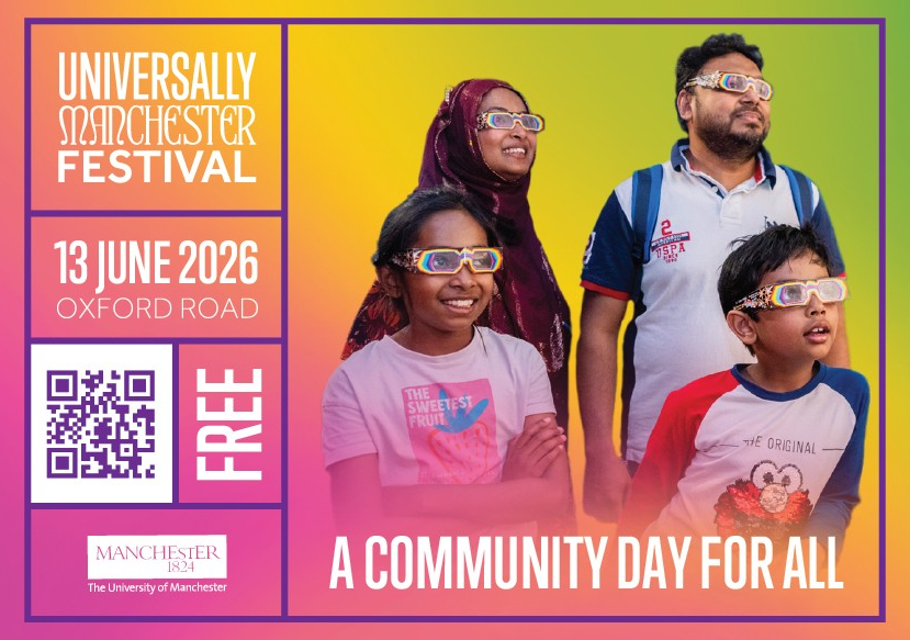 HarrytownSchool's tweet photo. We’re excited to invite you and your families to our annual Universally Manchester Festival. This free event will be held at The University of Manchester, on Saturday 13 June 2026, 11am-4:30pm. Discover our full programme of activities at https://t.co/ng6iBYldqe https://t.co/LdmfGUS2aC