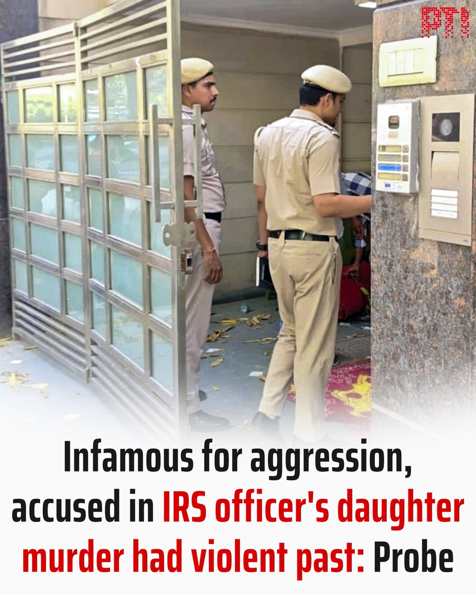 PTI_News's tweet photo. STORY | Infamous for aggression, accused in IRS officer's daughter murder had violent past: Probe

As crime and forensic teams are likely to conduct scene recreation on Friday in the murder of the IRS officer's daughter, investigations have revealed that the accused, Rahul Meena, was infamous for his aggressive behaviour in his native village, official sources said.

"There are possibilities that the team may visit the crime scene today. Just to recreate the scene where CCTV footage was not available. Teams are also looking for the possibilities to take the accused along with," the source said, adding DCP (Southeast) Hemant Tiwari has reached the residence.

Sharing details about Meena's state of mind, sources said that he also exhibited psychopathic tendencies and had a history of violent conduct, raising serious concerns about his behavioural patterns.

He further said that Meena was addicted to online betting and card games such as "teen patti" and had lost over Rs 7 lakh in the last few months, which drove him to frequently borrow money to sustain his habit.

He was previously employed as a domestic help at the victim's residence but was removed over alleged financial misconduct.

The case pertains to the murder of a 22-year-old woman, daughter of a senior Indian Revenue Services (IRS) officer, an engineering graduate and UPSC aspirant, at her residence in southeast Delhi's Kailash Hills locality.

READ: https://t.co/fwKFNSQGMQ