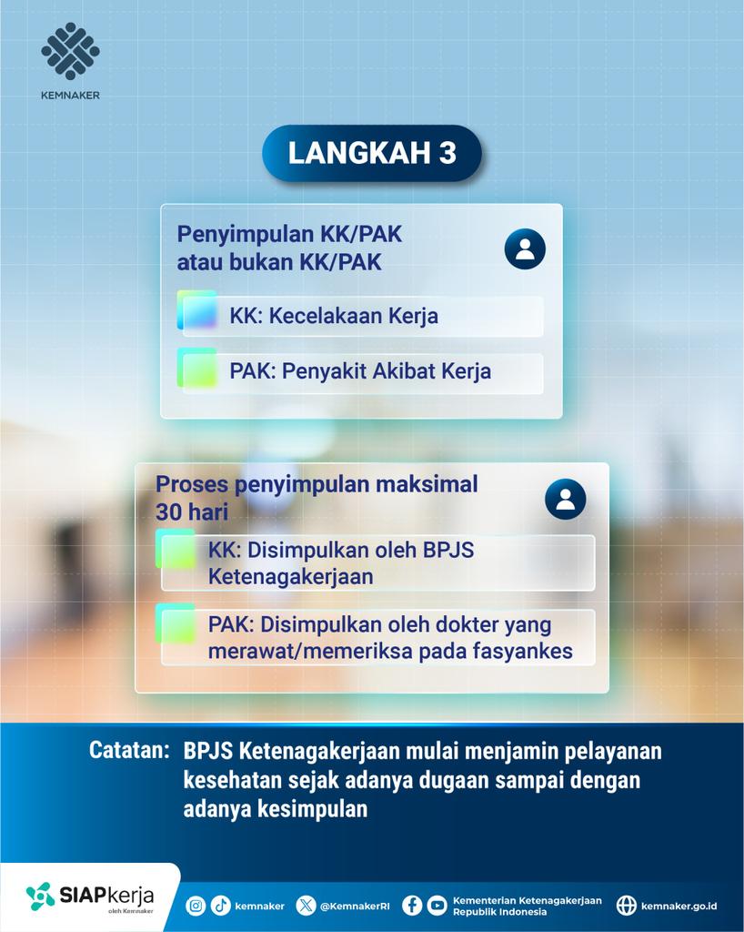 KemnakerRI's tweet photo. Kecelakaan Kerja (KK) dan Penyakit Akibat Kerja (PAK) bisa terjadi kapan saja.
Kalau mengalaminya, Rekanaker berhak atas manfaat JKK.
Minaker spill cara klaimnya biar nggak bingung ๐
#Kemnaker #JaminanKecelakaanKerja #JKK https://t.co/MzrEdt95xW