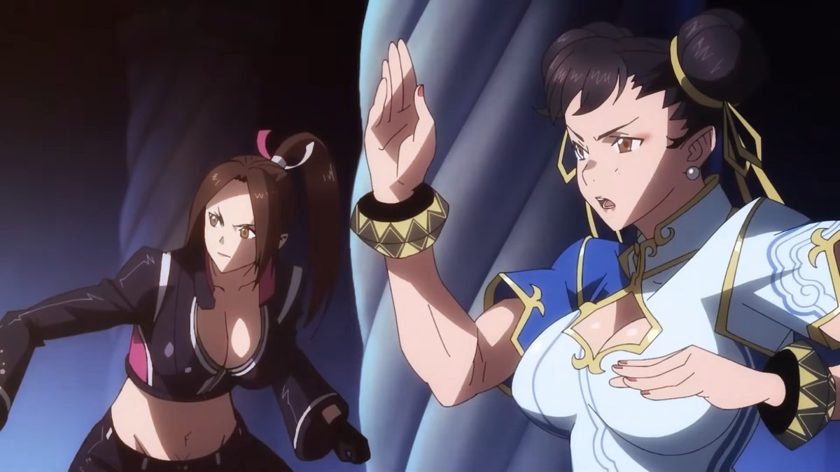 Kakuchopurei's tweet image. Fatal Fury COTW Wolfgang Krauser @G1_BARI anime trailer but just the ladies.

And yes, they jiggle. #anime #fatalfury #90s