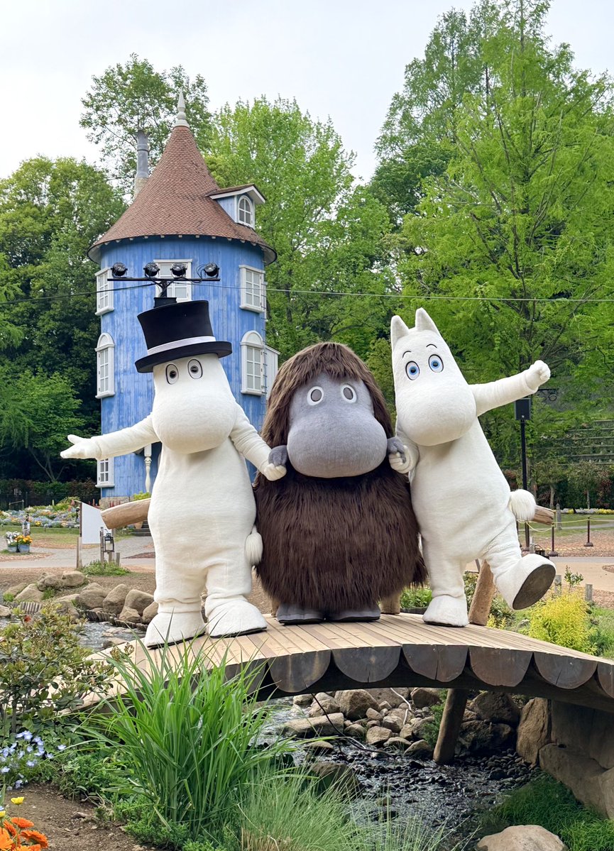 ご先祖さま＆ムーミンパパ＆ムーミン✨

ムーミン一族の男子トリオが揃った✌️✨

最高だよ！ありがとうー🥰
#ムーミンバレーパーク