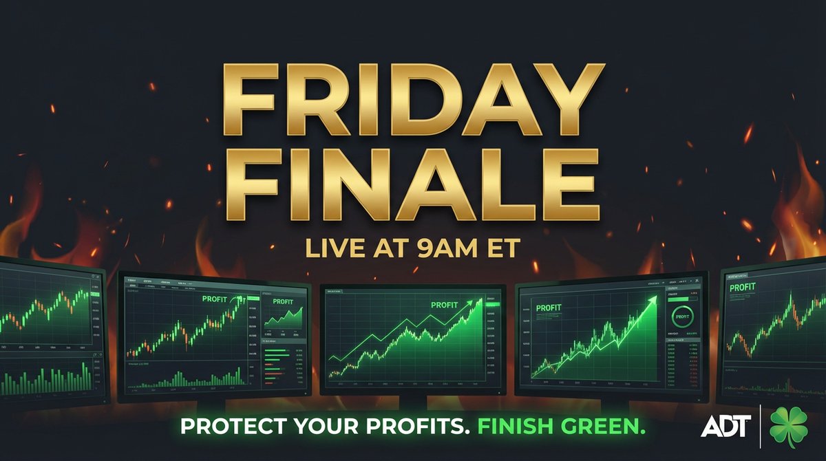 ADTCoach's tweet image. 🔥 FRIDAY FINALE — LIVE at 9AM ET

youtube.com/@americandream…

Last session of the week. Let's make it count.

The ADT team is live with charts, setups, and everything you need to close the week right.

Trade smart. Protect your profits. End GREEN 🍀

#LiveTrading #DayTrading