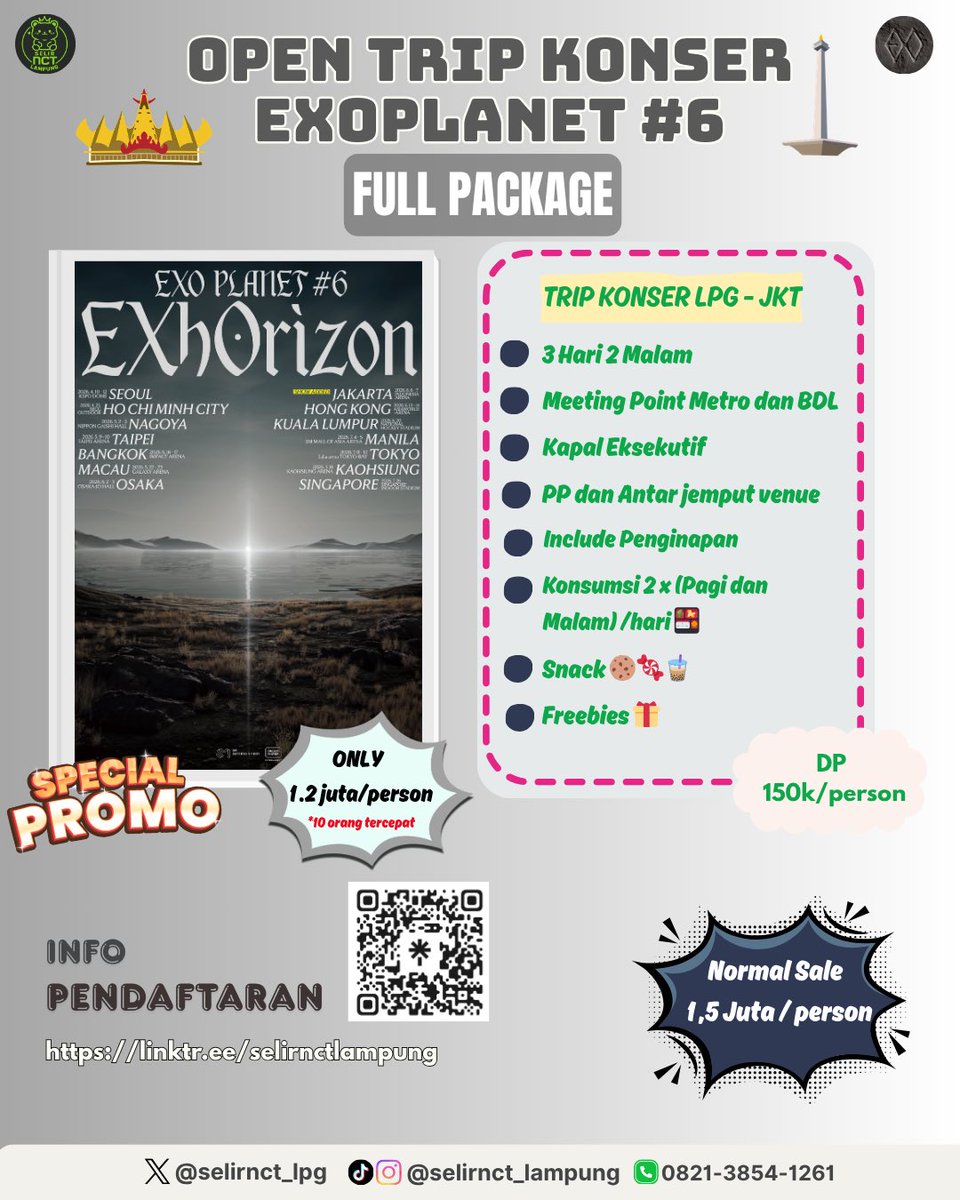 TRIP KONSER KPOP LAMPUNG - JKT || OPEN TRIP EXO tweet media