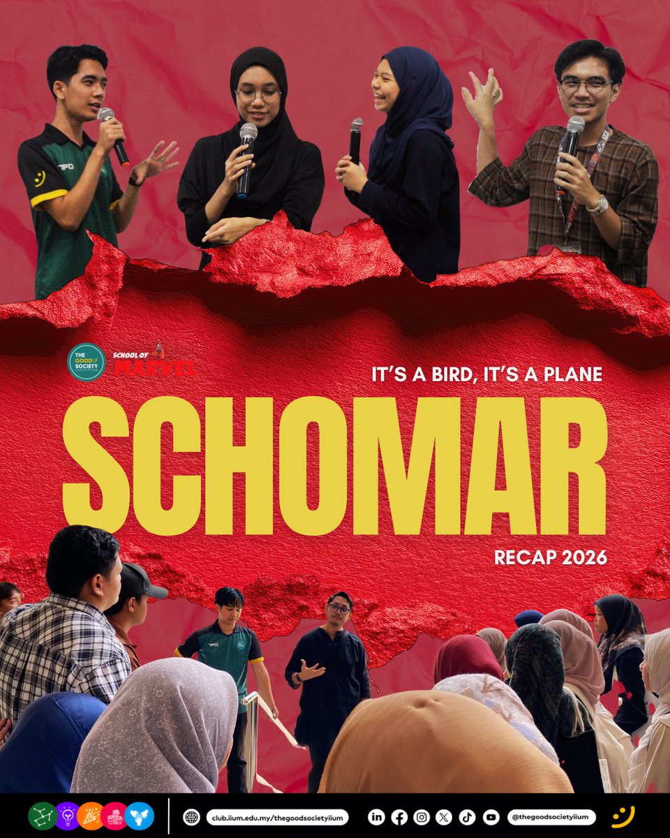 GoodSocietyIIUM's tweet photo. [🦸SCHOOL OF MARVEL🦸]

Hello GS Fam! 🌟

We’re still not over the incredible moments from School of Marvel (SCHOMAR)… the energy, the connections, and the growth were truly unmatched. 💭 https://t.co/I7XCLoMBiO