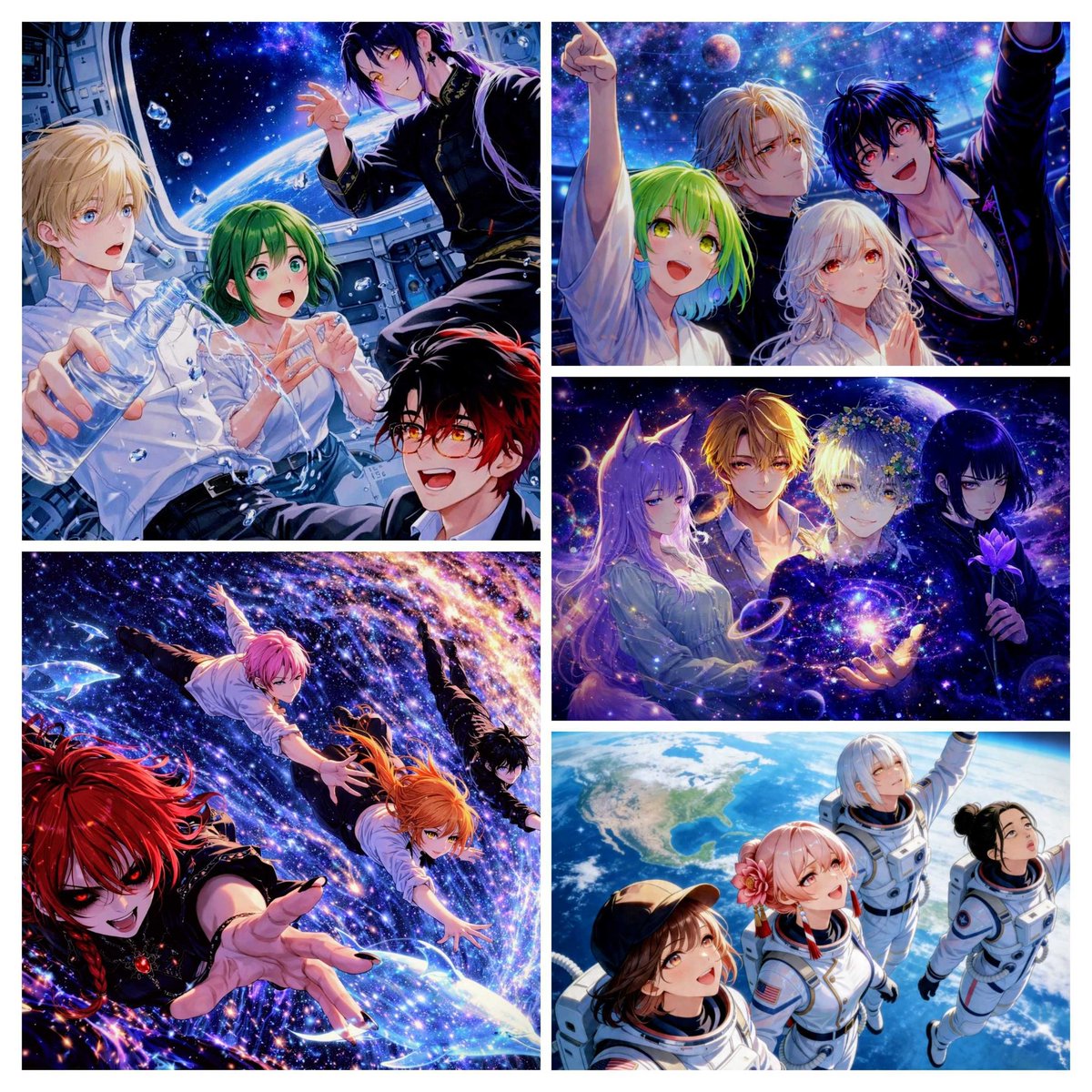 00eweewe00's tweet photo. #FloralFlowerFesta！
クロスオーバー画像と動画のご紹介です🌸

テーマは『宇宙』💫
宇宙旅行の先で、未知との遭遇！？👽
どこかドタバタとコミカルな雰囲気のイラストたち。是非音楽が聴ける環境で、すてきな音楽と一緒にお楽しみください✨

🌼🌻公開まであと３日です！🌷🌸

#AIart #Saylo https://t.co/axAJXmVgIS
