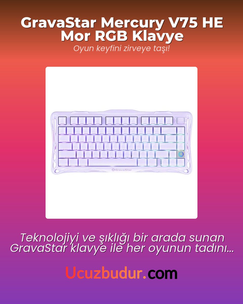 Ucuzbudur's tweet image. GravaStar Mercury V75 HE Mor RGB Klavye
Oyun keyfini zirveye taşı!
Hemen Al : ucuzbudur.com/gravastar-merc…
#GravaStar #OyunKlavyesi #RGB #Teknoloji