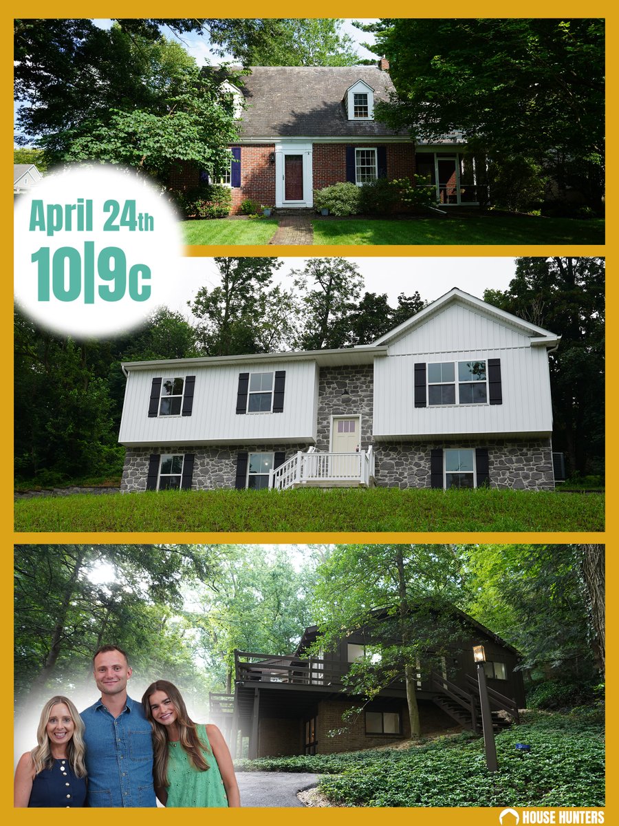 pietowntv's tweet image. Tonight on #HouseHunters 🌲
In a competitive market, a couple needs to purchase a home fast in #Lancaster, #Pennsylvania. They want a big house for a future family, and he wants a place with charm, but she's set on a split-level similar to her childhood home.

10|9c on @HGTV 🧸