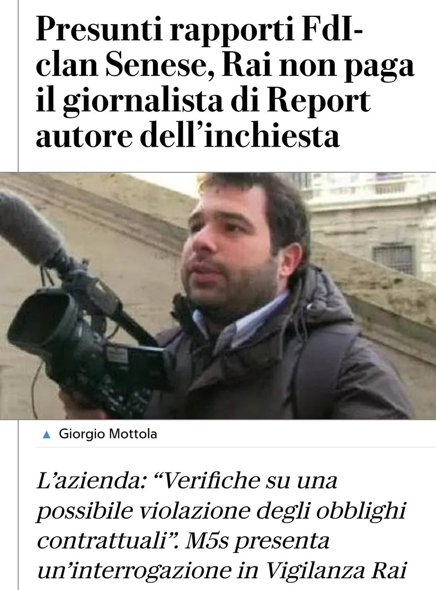 fawollo13's tweet image. TeleMeloni fa veramente schifo. D'altronde sono abituati ai giornalisti leccaculo o a quelli pagati da Angelucci. Solidarietà a Giorgio Mottola, vero giornalista d'inchiesta.
#reportrai3