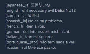 Some examples of the butchered en translations.