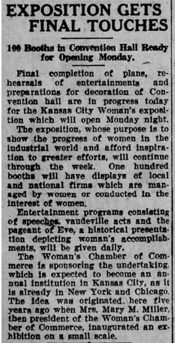 KansasCity100's tweet image. The #KansasCity Women’s Exposition starts Monday at Convention Hall.